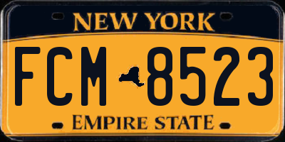 NY license plate FCM8523