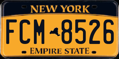 NY license plate FCM8526