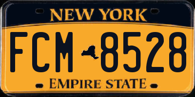NY license plate FCM8528