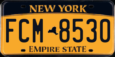 NY license plate FCM8530
