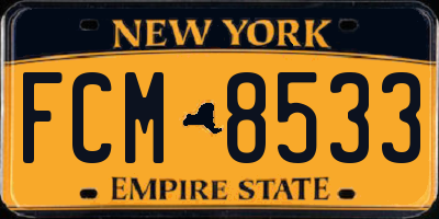 NY license plate FCM8533