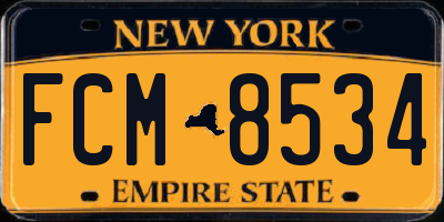 NY license plate FCM8534
