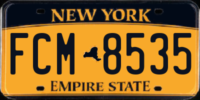 NY license plate FCM8535