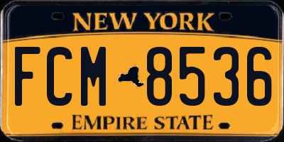 NY license plate FCM8536