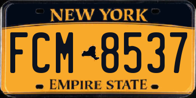 NY license plate FCM8537