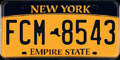 NY license plate FCM8543