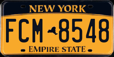 NY license plate FCM8548