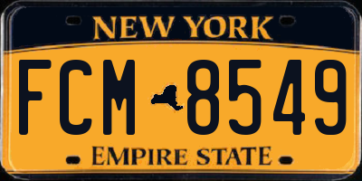 NY license plate FCM8549