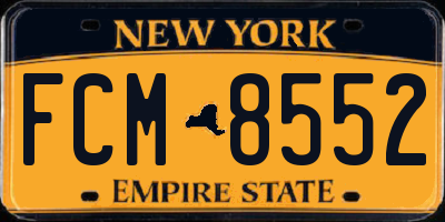 NY license plate FCM8552