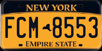 NY license plate FCM8553