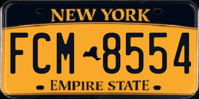 NY license plate FCM8554