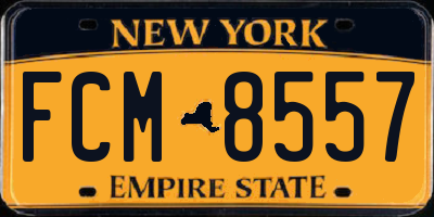 NY license plate FCM8557