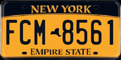 NY license plate FCM8561
