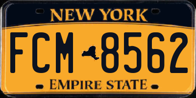 NY license plate FCM8562