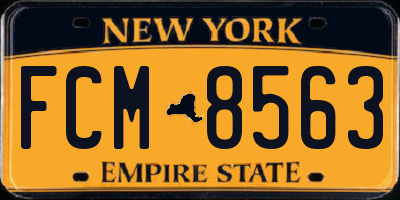 NY license plate FCM8563