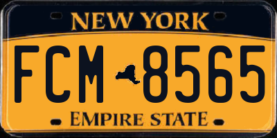 NY license plate FCM8565