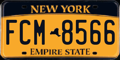 NY license plate FCM8566