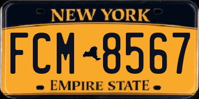 NY license plate FCM8567