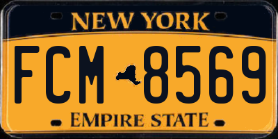 NY license plate FCM8569