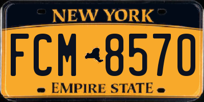 NY license plate FCM8570