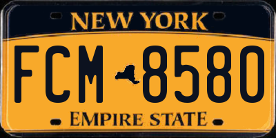 NY license plate FCM8580
