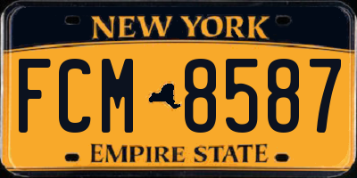 NY license plate FCM8587