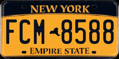 NY license plate FCM8588