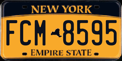 NY license plate FCM8595