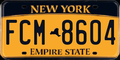 NY license plate FCM8604