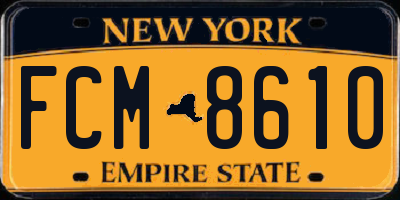 NY license plate FCM8610