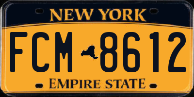 NY license plate FCM8612