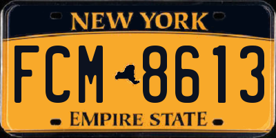 NY license plate FCM8613