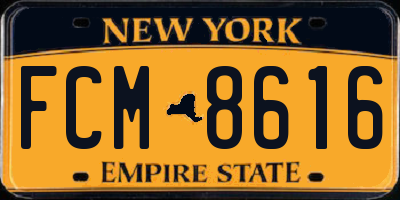 NY license plate FCM8616
