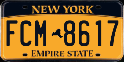 NY license plate FCM8617