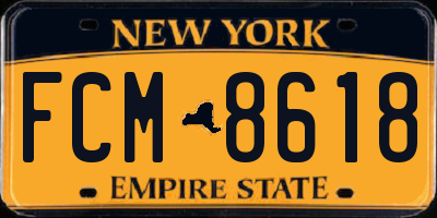 NY license plate FCM8618