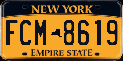 NY license plate FCM8619