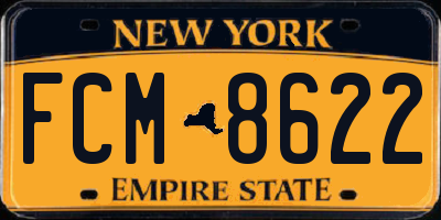 NY license plate FCM8622