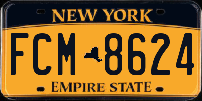 NY license plate FCM8624
