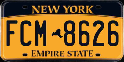 NY license plate FCM8626