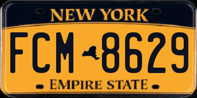 NY license plate FCM8629