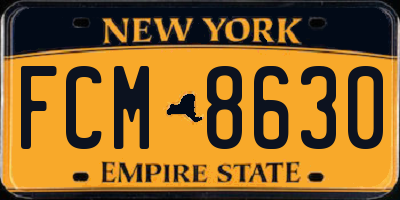 NY license plate FCM8630