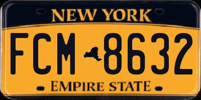 NY license plate FCM8632