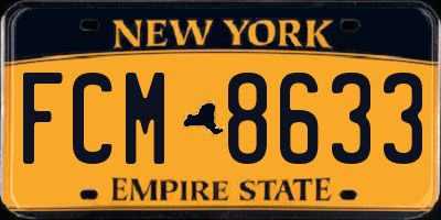NY license plate FCM8633