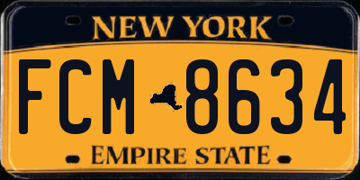 NY license plate FCM8634