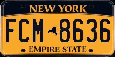 NY license plate FCM8636