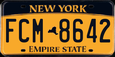 NY license plate FCM8642