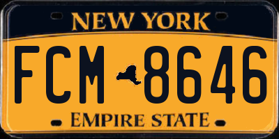 NY license plate FCM8646