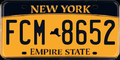NY license plate FCM8652