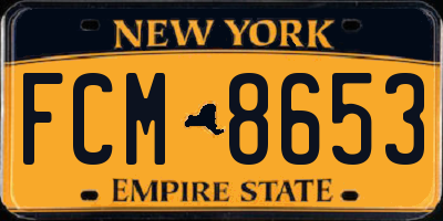 NY license plate FCM8653