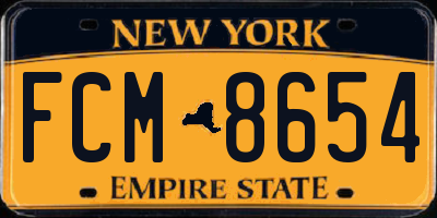 NY license plate FCM8654